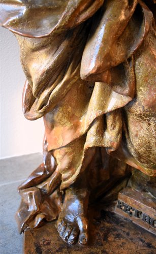 "Saint Peter" Bronze and terracotta sculpture